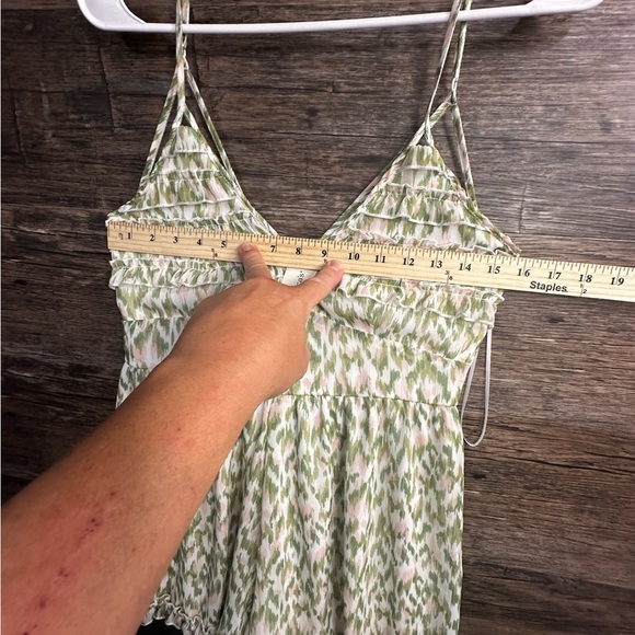 Francesca's Collections Sage Green Cream Romper - Picture 11 of 14